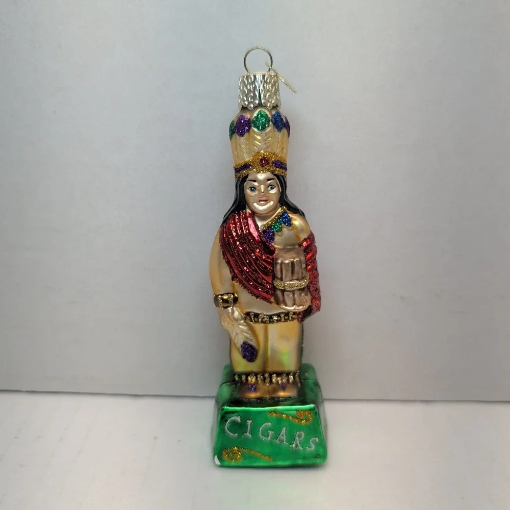 Old World Christmas Cigar Store Indian Glass Ornament